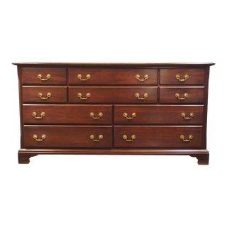 Cresent Furniture Solid Cherry Traditional Style 68" Ten Drawer Dresser For Sale
