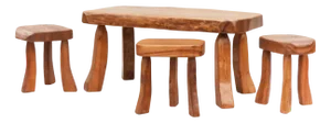 French Elm Tripod Stool, 1970s