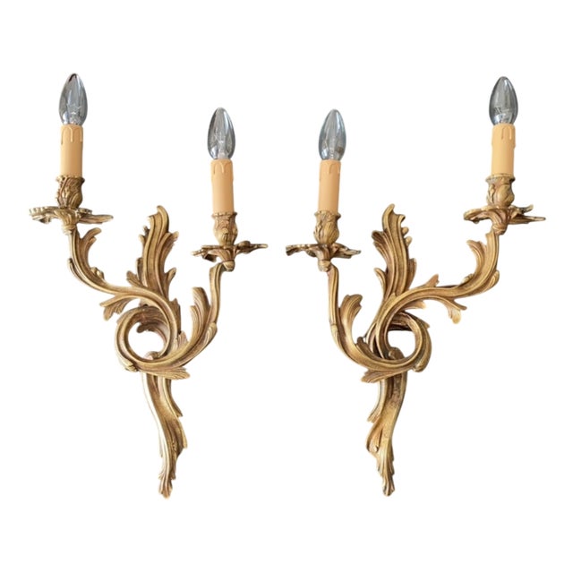 Bronze Sconces, 1930s, Set of 2 For Sale
