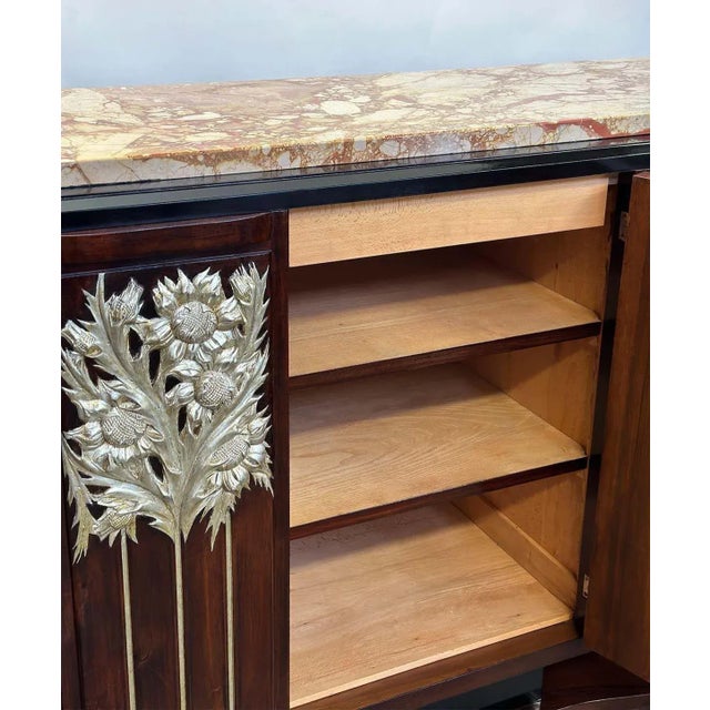 French Art Deco Credenza With Marble Top, C. 1920's For Sale - Image 4 of 8