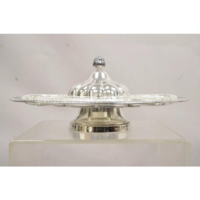 Vintage Victorian Silver Plated Lazy Susan Revolving Serving Platter Tray. Item features 5 removable glass trays,...