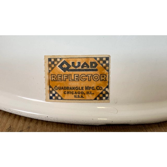 Industrial White Enamel Factory Pendant Lamp from Quadrangle Mfg. Co., 1960s For Sale - Image 14 of 18