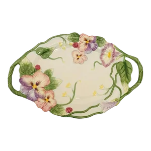 Vintage Fitz and Floyd Classics Halcyon Embossed Floral Platter