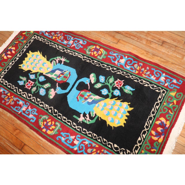 Vintage Tibetan Vase Rug - 3' x 5'6" For Sale - Image 4 of 6