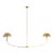 Thomas O'Brien for Visual Comfort Signature Turlington XL Linear Chandelier in Hand-Rubbed Antique Brass with Hand-Rubbed Antique Brass Shade For Sale