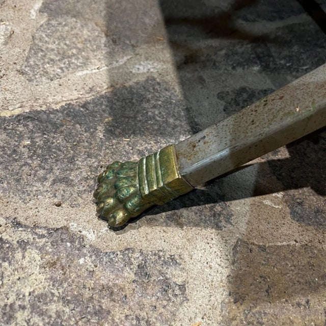 1970s Maison Jansen Campaign Leather Bronze Lounge Chair France For Sale In San Diego - Image 6 of 13