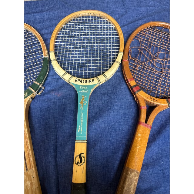 Collection of Vintage Miscellaneous Wooden Tennis Rackets With Condition Issues For Sale - Image 4 of 6