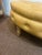 Mustard 1980s Large Tufted Leather Oval Ottoman For Sale - Image 8 of 9