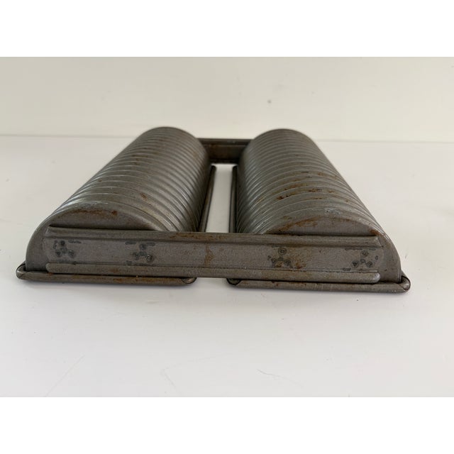Vintage Commercial Double Loaf Ribbed Bread Pan For Sale - Image 10 of 15