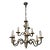 Metal Vintage Nine-Light Brass Chandelier, 1950s For Sale - Image 7 of 7