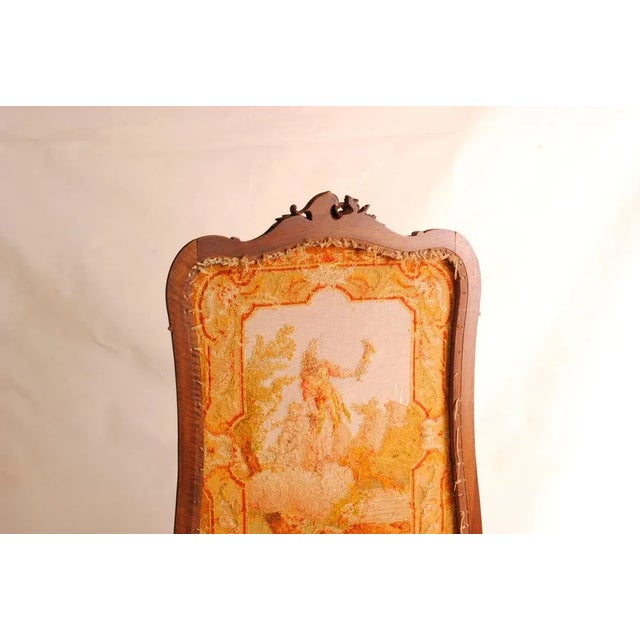 French Regency Screen with Cross-Stitched Tapestry Insert, 1890s For Sale - Image 10 of 12