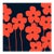 Fabulous Flowers in Red Orange and Navy Fine Art Print 46" X 46" by Liz Roache For Sale