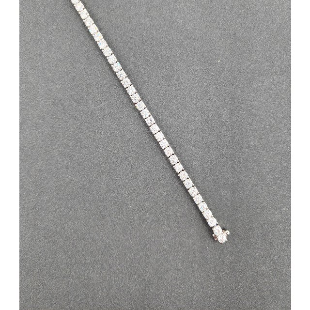 Early 21st Century 6.68 Ct Diamond Tennis Bracelet For Sale - Image 5 of 8