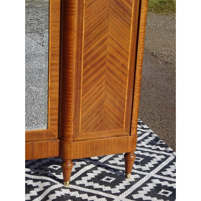 Louis XVI Wardrobe in Marquetry and Bronze, 1920s For Sale - Image 4 of 18