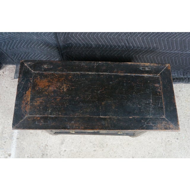Antique Chinese Lacquered Kang Coffee Altar Table Console Bench Seat 36" For Sale - Image 6 of 18