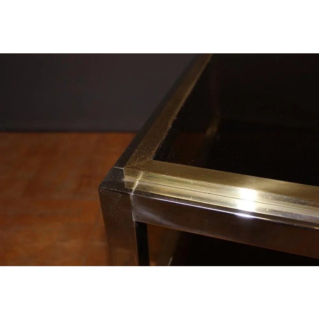 Metal Brass & Chrome Square Coffee Table, 1970s For Sale - Image 7 of 13