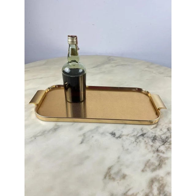 Vintage Italian Golden Aluminum Tray, 1960 For Sale - Image 6 of 10