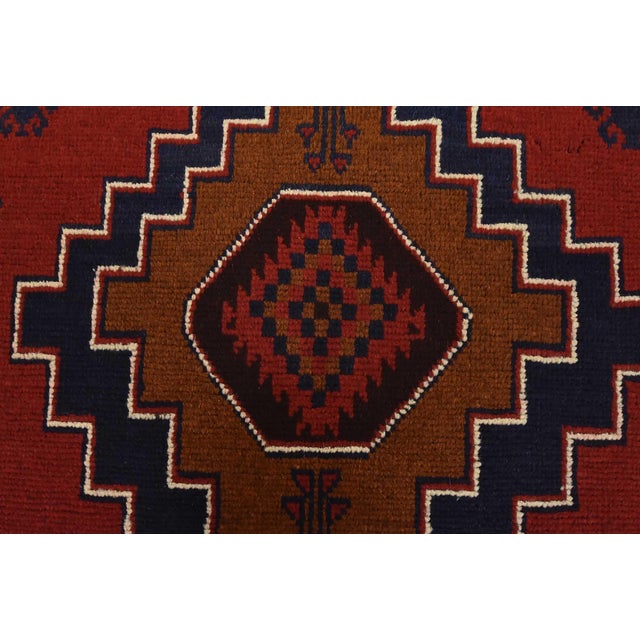 Red Baloch Rug 3’10” X 6’5” Red Wool Vintage Tribal Hand-Knotted Oriental Carpet For Sale - Image 8 of 14