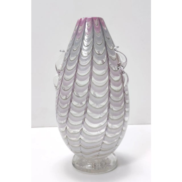 Vintage Lilac and Transparent Murano Glass Vase by Alberto Donà, 1940s For Sale - Image 17 of 17
