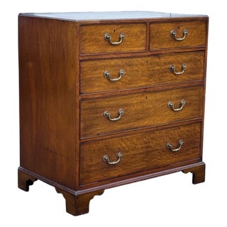 Georgian Mahogany Chest of Drawers with Brass Handles For Sale