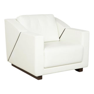 Model 350 Armchair in Cream Leather from Rolf Benz For Sale