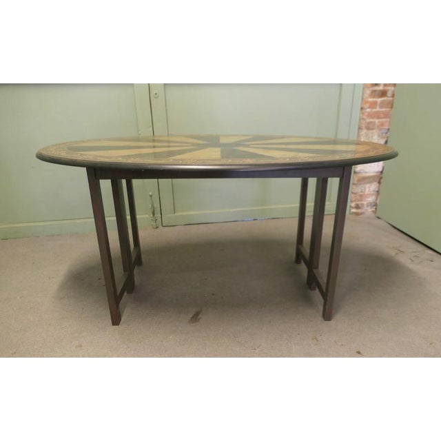 Artwork Painted by Graham Carr, Marble Dining/Console Table A Beautifully designed and hand painted table it has a fold...