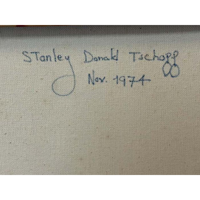 Plastic Orange Abstract Acrylic Painting by Stanley Donald Tschopp For Sale - Image 7 of 7