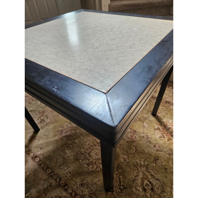 Art Deco Antique Art Deco Style Leatherette Folding Card Table For Sale - Image 3 of 7