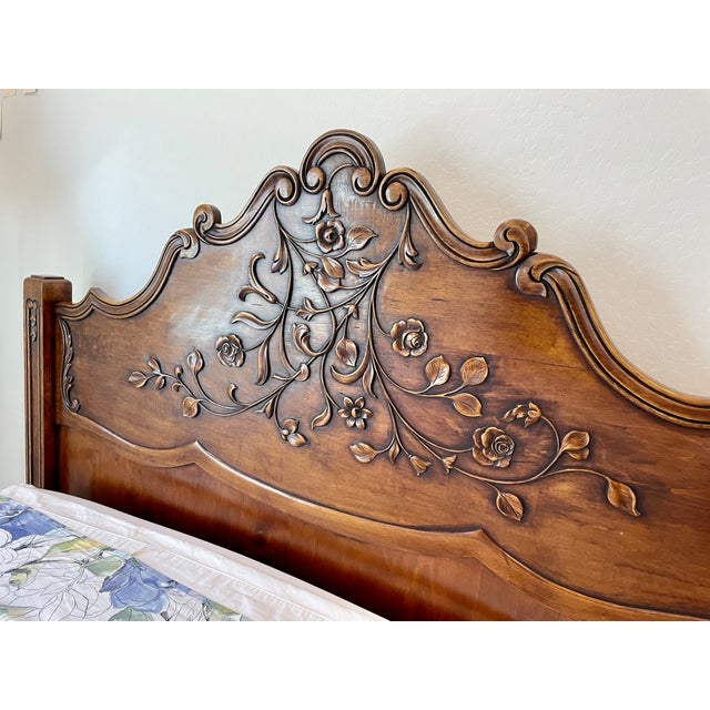 Hand Carved Wood Queen Bed Chairish