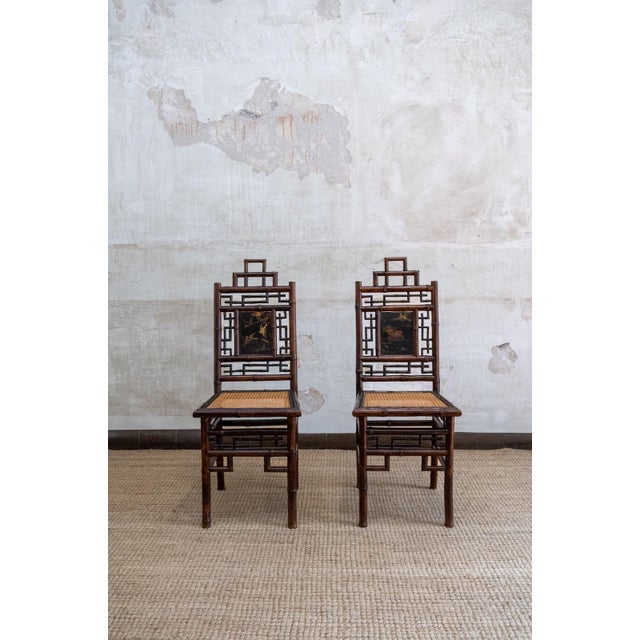Chairs with Painted Panels, Perret et Vibert, France, Early 1900s, Set of 2 For Sale - Image 3 of 7
