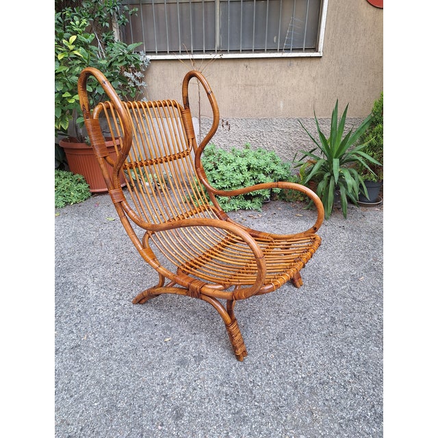 Continuum Chair in Rattan and Manao by Gio Ponti for Bonacina, 1960s For Sale - Image 6 of 9