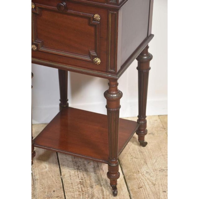 Antique Mahogany Bedside Tables, 1890s, Set of 2 For Sale - Image 4 of 10