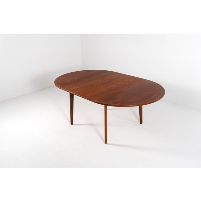 Mid-Century Modern Teak Dining Table with Two Extendable Leaves from H.P. Hansen, 1960s For Sale - Image 11 of 18