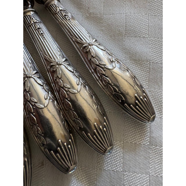 Late 19th Century Sterling Silver Handled Fruit or Dessert Knives - Set of 6 For Sale - Image 4 of 13