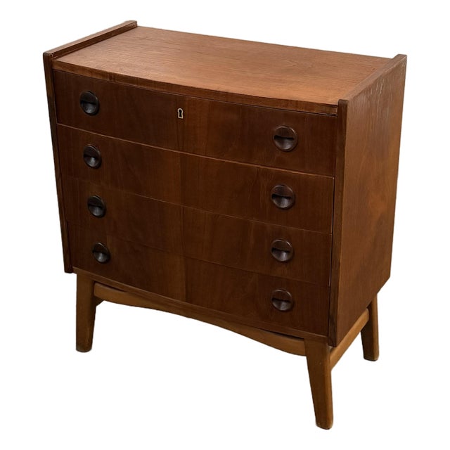 Danish Modern Teak & Oak Four-Drawer Commode, Manner of Kai Kristiansen Circa 1960's Mid Century For Sale