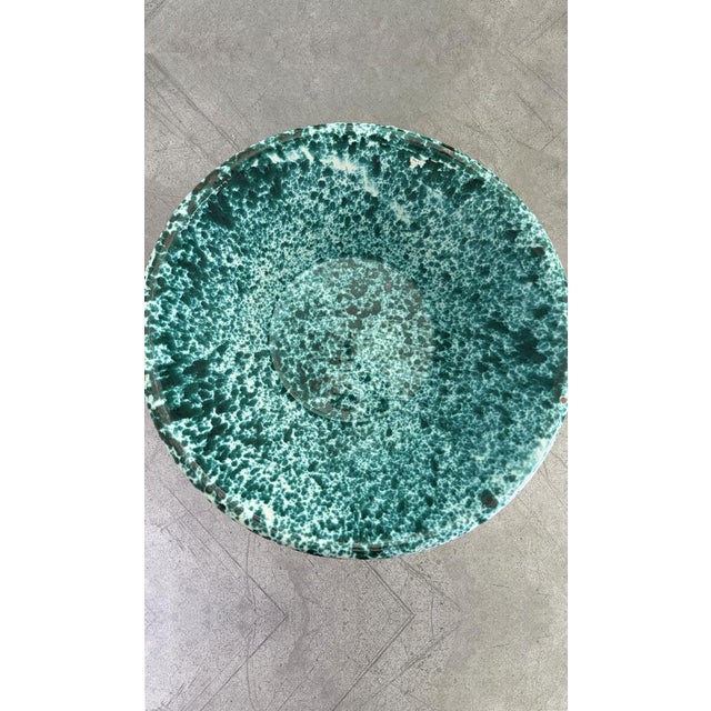 Green Antique Turquoise Splatter Glaze Passata Bowl For Sale - Image 8 of 15