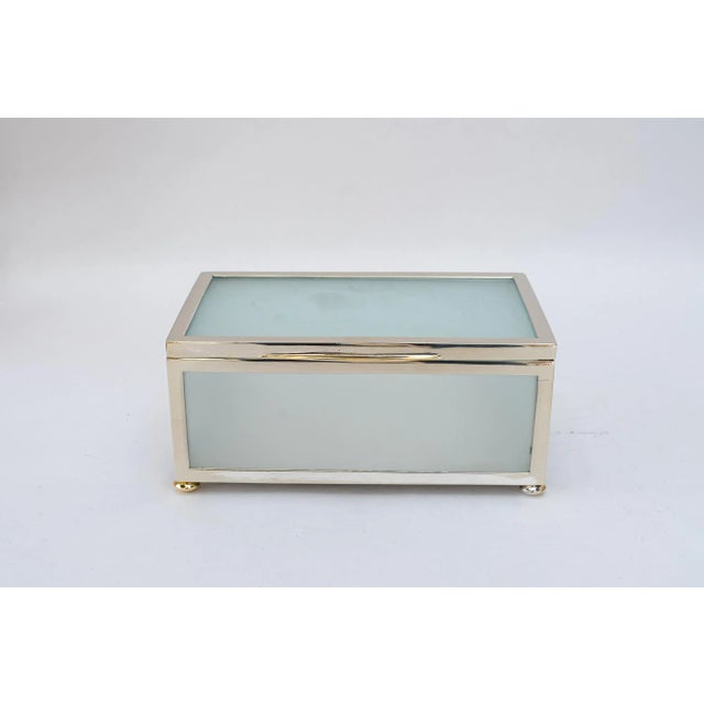 Silver Art Deco Nickel and Glass Jewelry Box, 1920s For Sale - Image 8 of 11