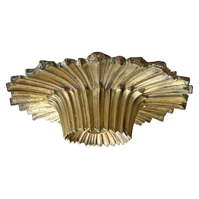 Metal Pair of Early 20th Century American Art Deco Brass Flush-Mount Fixtures For Sale - Image 7 of 14