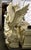 Gold Mirrored Pair Monumental Concrete Eagle Statues W/ Rolling Plinth Bases 4ft+ For Sale - Image 8 of 9