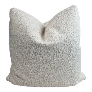 Sherpa in Off White 22” Pillows-A Pair For Sale