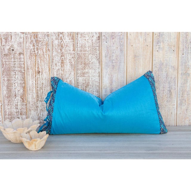 Textile Vintage Jay Large Festive Indian Silk Queen Lumbar Pillow Cover For Sale - Image 7 of 8