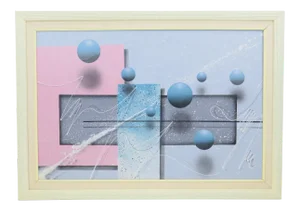 1980s Josef Kugler Original Abstract Illusionism Acrylic on Canvas - Framed