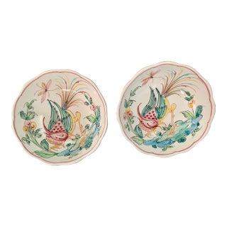 Pair of Vintage Anfora Agueda Hand Painted Decorative Trinket Bowls - Portugal For Sale