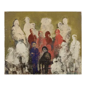 Mil Lubroth, Untitled, Mixed Media Oil Painting Figures Contemporary Female Artist