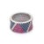 18k Solid Gold Pave Diamonds Sapphires & Ruby Cocktail Band Ring Size 7 For Sale - Image 4 of 10
