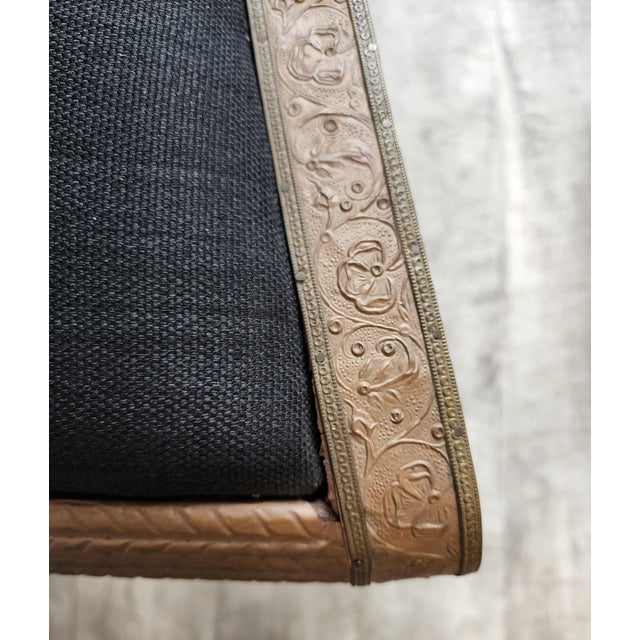 Vintage Regency Anglo-Indian Ram's Head Brass-Clad Wedding Side Chair For Sale - Image 13 of 18