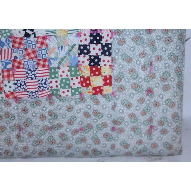 Wood Mounted Postage Stamp Crib Quilt From Pennsylvania For Sale - Image 7 of 9