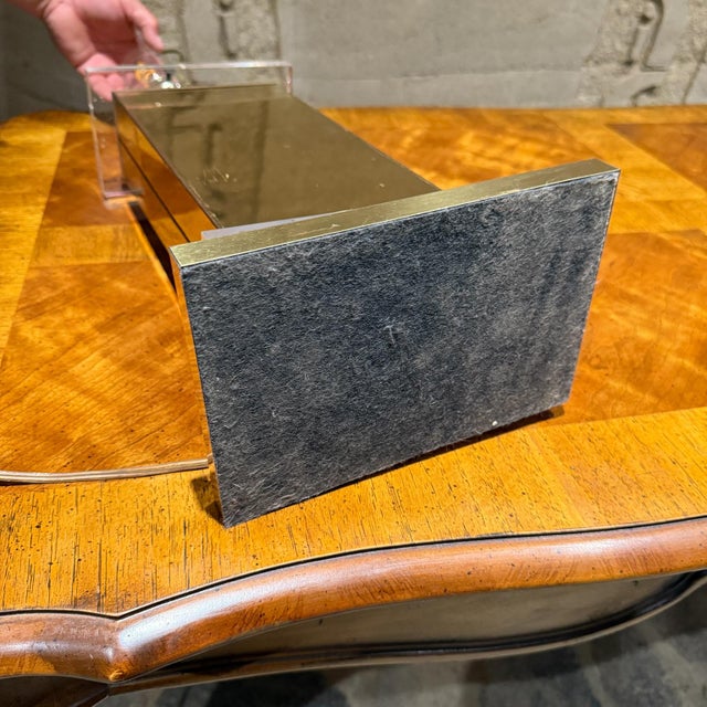 1970s Italian Brass Lucite Table Lamp Style Romeo Rega For Sale - Image 11 of 13