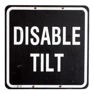 Vintage Industrial Disable Tilt Road Sign For Sale