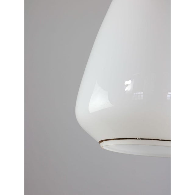 Mid-Century Modern Italian White Glass and Brass Pendant Lamp, 1960s For Sale - Image 9 of 13